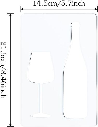 Wine Glass Router Templates, Acrylic Router Inlay Template for Woodworking, 5mm Thick Decorative Template Router Jig Woodworking Craft Tracing Stencils Guide Tool in Kuwait