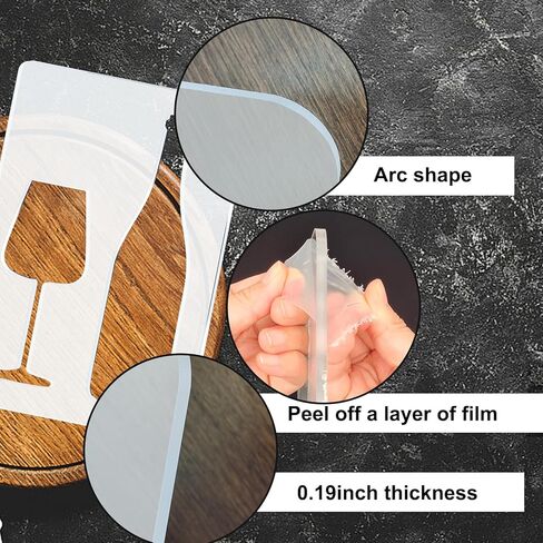 Wine Glass Router Templates, Acrylic Router Inlay Template for Woodworking, 5mm Thick Decorative Template Router Jig Woodworking Craft Tracing Stencils Guide Tool in Kuwait