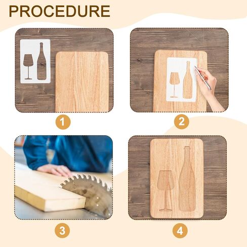 Wine Glass Router Templates, Acrylic Router Inlay Template for Woodworking, 5mm Thick Decorative Template Router Jig Woodworking Craft Tracing Stencils Guide Tool in Kuwait