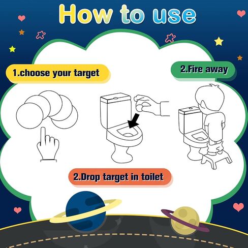 Chinco 120 Pcs Boys Potty Training Targets Boys Potty Targets Aids Flushable Pee Training Chart for Toddlers Use(Dog Style) in Kuwait