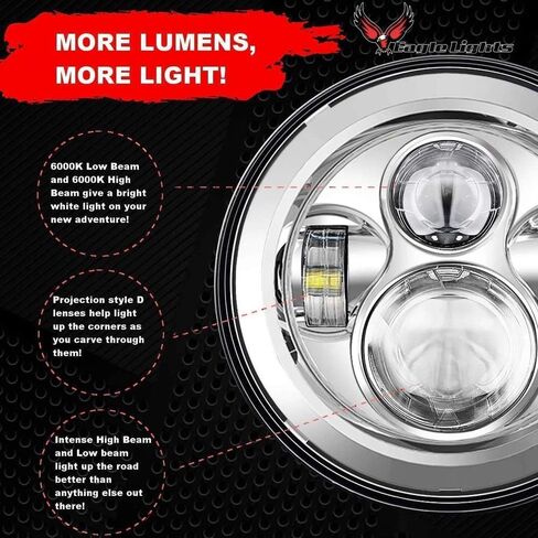 Eagle Lights 8700CPKR 7 "مصباح أمامي LED مع بقعة LED/LID LIGH in Kuwait