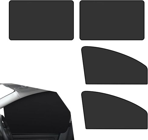 4 PCS Automobile Side Window Shades, Magnetic Privacy Car Window Shade, Provide Cool Experience for Napping, Changing Clothes, Universal for Most Cars Accessories (Black) in Saudi Arabia