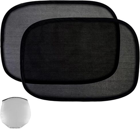 2 PCS Car Window Shade, 21"x14" Static Cling Automotive Side Window Screen Sun Shade Blocker, Removable Car Sunshade Cover Protect Your Child from Sun Glare Heat UV Rays (Transparent) in Kuwait