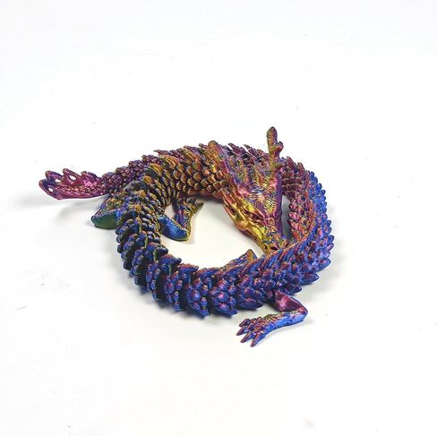 12PCS 3D Printed Dragon Figurine Collection, 11.8 inch Dragon Statues, Random Colors in Saudi Arabia