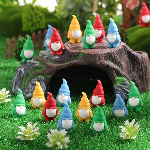 40 PCS Gnomes Mini Gnomes Bulk 1. 38 بوصة مصغرة التماثيل الصغيرة التماثيل لإخفاء تماثيل منزل حديقة قزم صغيرة للمناظر الطبيعية في الهواء الطلق ساحة الفناء ديكور العشب (4 ألوان) in Saudi Arabia