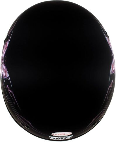 Hot Leathers HLD1052 DOT Skull Cap Half Helmet - Flat Black with Purple Butterfly Design Bikers in Saudi Arabia