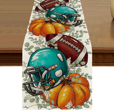 Fall Gnomes Table Runner 13x72 Inch Seasonal Harvest Autumn Thanksgiving Pumpkins Sunflower Leaves Kitchen Dining Table Decor for Indoor Outdoor Home Party Decoration ZQ32 in Saudi Arabia