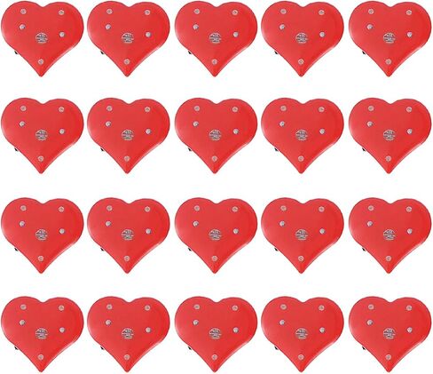 Amosfun 20pcs Valentine's Day Red Heart Brooch Pins LED Flashing Brooch Pins Wedding Birthday Party Favors in Saudi Arabia