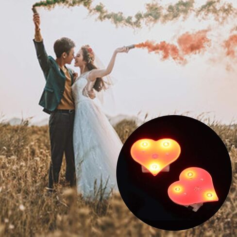 Amosfun 20pcs Valentine's Day Red Heart Brooch Pins LED Flashing Brooch Pins Wedding Birthday Party Favors in Saudi Arabia