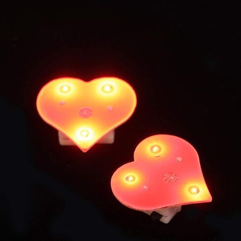 Amosfun 20pcs Valentine's Day Red Heart Brooch Pins LED Flashing Brooch Pins Wedding Birthday Party Favors in Saudi Arabia