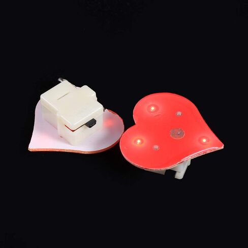 Amosfun 20pcs Valentine's Day Red Heart Brooch Pins LED Flashing Brooch Pins Wedding Birthday Party Favors in Saudi Arabia
