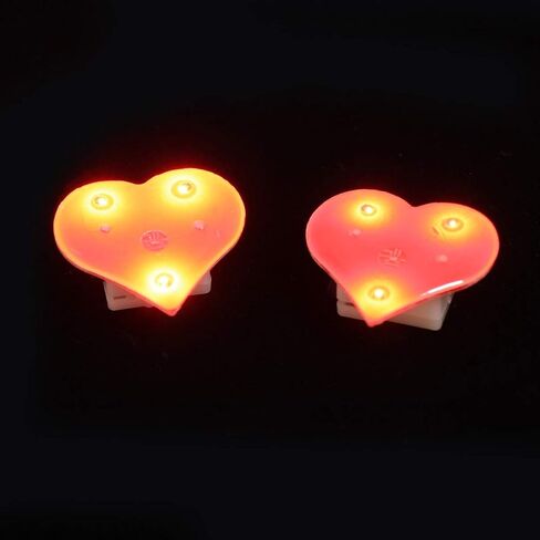 Amosfun 20pcs Valentine's Day Red Heart Brooch Pins LED Flashing Brooch Pins Wedding Birthday Party Favors in Saudi Arabia