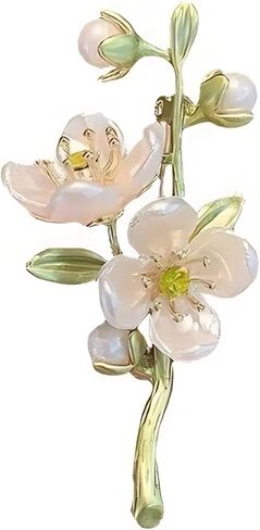Elegant Flower Brooch for Women, Vintage Premium Enamel Boutonniere, Coat and Suit Pendant Necklace, Jasmine Magnolia Lily Osmanthus Designs in Saudi Arabia