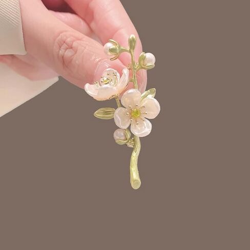 Elegant Flower Brooch for Women, Vintage Premium Enamel Boutonniere, Coat and Suit Pendant Necklace, Jasmine Magnolia Lily Osmanthus Designs in Saudi Arabia