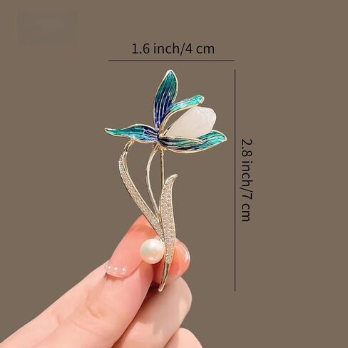 Elegant Flower Brooch for Women, Vintage Premium Enamel Boutonniere, Coat and Suit Pendant Necklace, Jasmine Magnolia Lily Osmanthus Designs in Saudi Arabia