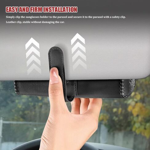 حامل النظارات الشمسية لـ Car Sun Visor ، علبة تخزين من الجلد للحيوانات التلقائية مع إغلاق مغناطيسي مخفي ، صندوق منظم نظارات واقية عالمي ، إكسسوارات من أجل Woman Man (الوردي) in Saudi Arabia