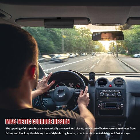 حامل النظارات الشمسية لـ Car Sun Visor ، علبة تخزين من الجلد للحيوانات التلقائية مع إغلاق مغناطيسي مخفي ، صندوق منظم نظارات واقية عالمي ، إكسسوارات من أجل Woman Man (الوردي) in Saudi Arabia