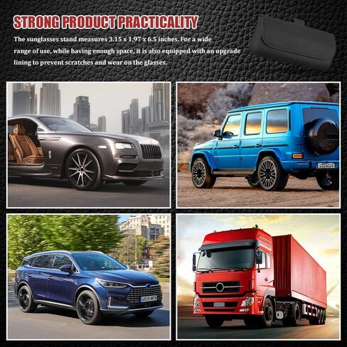 حامل النظارات الشمسية لـ Car Sun Visor ، علبة تخزين من الجلد للحيوانات التلقائية مع إغلاق مغناطيسي مخفي ، صندوق منظم نظارات واقية عالمي ، إكسسوارات من أجل Woman Man (الوردي) in Saudi Arabia