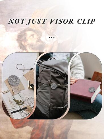 Saint Christopher Medal for Car,Visor Clip,St Christopher Medal for Car,Talisman for Safety,Automotive Visor Accessories,Gift for Drivers, Families, Friends in Kuwait