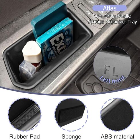 Door Grab Handle Storage Organizer Tray Compatible with VW Atlas and Cross Sport 2018 2019 2020 2021 2022 2023 Accessories, Door Grab Tray Armrest Box Atlas Accessories Phone Container 4PCS in Saudi Arabia