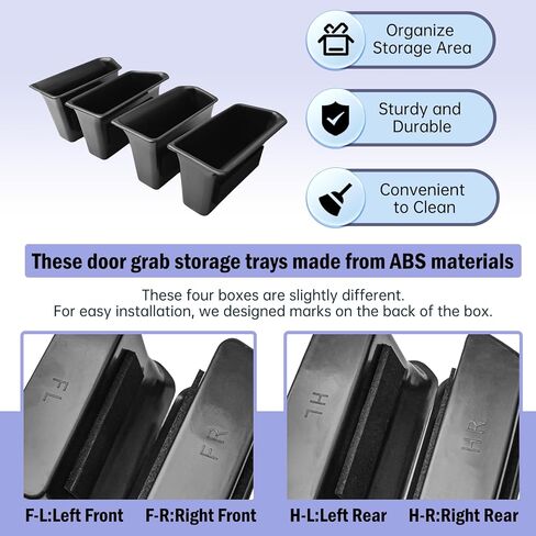 Door Grab Handle Storage Organizer Tray Compatible with VW Atlas and Cross Sport 2018 2019 2020 2021 2022 2023 Accessories, Door Grab Tray Armrest Box Atlas Accessories Phone Container 4PCS in Saudi Arabia