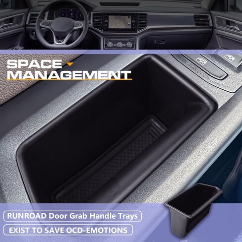 Door Grab Handle Storage Organizer Tray Compatible with VW Atlas and Cross Sport 2018 2019 2020 2021 2022 2023 Accessories, Door Grab Tray Armrest Box Atlas Accessories Phone Container 4PCS in Saudi Arabia