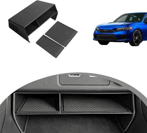 Center Console Organizer Storage Shelf Pocket Insert Divider Tray Compatible with Honda 11th Civic 2025 2024 2023 2022 Storage Box - Black in Saudi Arabia