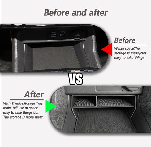 Center Console Organizer Storage Shelf Pocket Insert Divider Tray Compatible with Honda 11th Civic 2025 2024 2023 2022 Storage Box - Black in Saudi Arabia