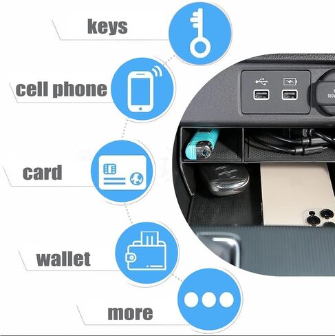 Center Console Organizer Storage Shelf Pocket Insert Divider Tray Compatible with Honda 11th Civic 2025 2024 2023 2022 Storage Box - Black in Saudi Arabia