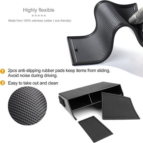 Center Console Organizer Storage Shelf Pocket Insert Divider Tray Compatible with Honda 11th Civic 2025 2024 2023 2022 Storage Box - Black in Saudi Arabia