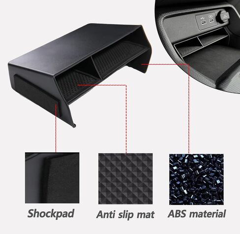 Center Console Organizer Storage Shelf Pocket Insert Divider Tray Compatible with Honda 11th Civic 2025 2024 2023 2022 Storage Box - Black in Saudi Arabia