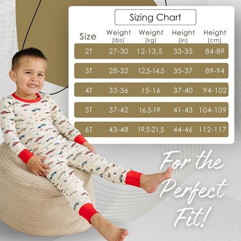 Toddler Pajamas Soft Baby Pajamas 2 Piece Sleepwear Set Toddler PJs, Viscose from bamboo (Building Blocks 3T) in Kuwait