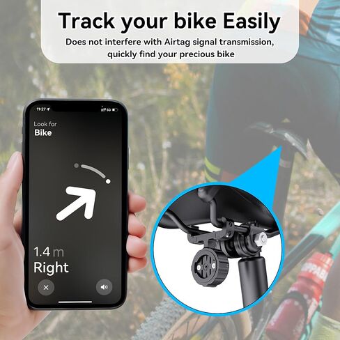 DDJ Bike Computer Mount متوافق مع Garmin Edge & Airtag ، لغطاء ساق الدراجة 1-1/8 "و 1-1/4" in Kuwait