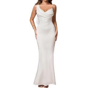 EYNMIN Long Formal Dress Spaghetti Strap Sleeveless Bodycon Elegant Maxi Dresses for Wedding Guest in Saudi Arabia