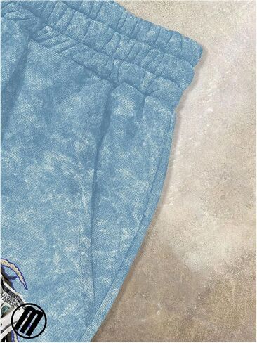 Men's Letter Graphic Drawstring Waist Shorts Figure Print Wide Leg Summer Street Track Shorts in Saudi Arabia