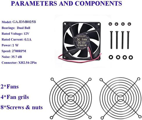 1225 مروحة تبريد 120 مم × 25 مم 1800 دورة في الدقيقة DC 12V 2Pin كروي بدون فرش 2 حزمة لوحدة المعالجة المركزية للكمبيوتر in Saudi Arabia