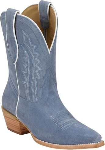 Tony Lama's Lea's Suede Western Booties Snip Toe - DR3261 in Kuwait