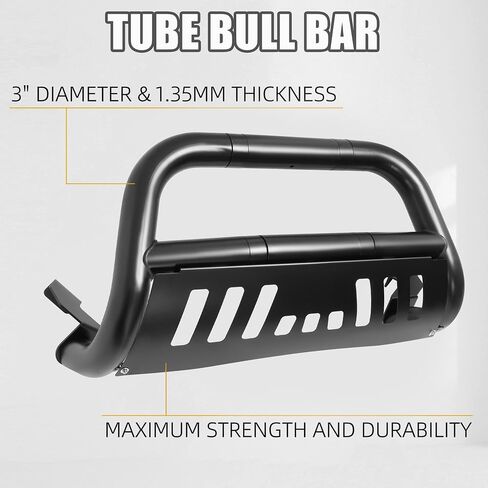 Kuafu 3 "Bull Bar متوافق مع 1999-2006 Toyota Tundra 2001-2007 Toyota sequoia w/skid plate tube push grille grille black in Saudi Arabia