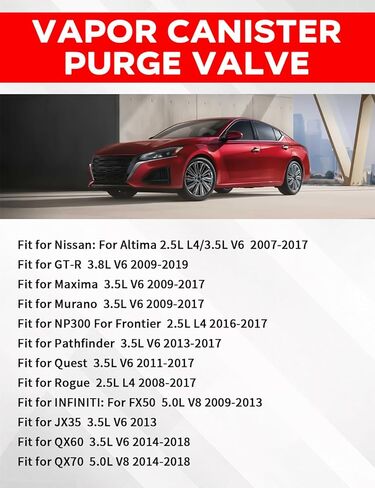 Vapor Canister Purge Valve Fit for Nissan Altima Maxima Murano Pathfinder Quest Rogue, Fit for INFINITI FX50 JX35 QX60 QX60, Replace 911-509 14930-JA10A in Saudi Arabia