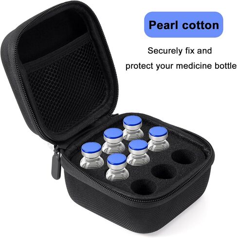 9 Slot Insulin Fridge Travel Storage Case, Black Secure & Compact Peptide Holder Fridge Organizer Case Fits Standard 10ml U-100 Vials (Not Fit Tall Vial) in Saudi Arabia