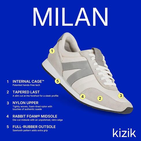 Kizik Shoes: Milan Comfortable Breathable Woven Nylon Slip On Sneakers, Hands Free Shoes | Casual Shoes for Men, Women and Elderly, Orthopedic Shoes for Everyday| Narrow Fit, Order 1 Full Size Up in Kuwait