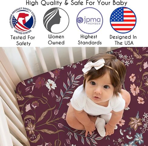 Sweet Jojo Designs Boho Wildflower Vintage Floral Girl Baby Bassinet Sheets Fitted Sheet Set Infant Newborn Nursery Oval Rectangle Hourglass Mattress 2p Orange and Bohemian Farmhouse Daisy Botanical in Kuwait