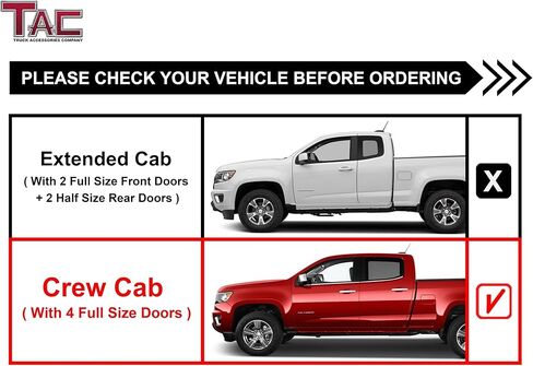 خطوات جانبية TAC FIT 2004-2012 CHEVY COLORADA CREW CAB/GMC CANYON CREW CAB BACKUP TRACK 3 "سوداء الجانب بارات Nerf Step Rails Running Off Off Road Outside Excediors (2 قطعان يركضون) in Saudi Arabia