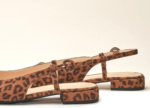 C.Paravano Women's Square Toe Slingback Flats Ankle Strap Casual Shoes Slip-On Sandals Comfortable Flats for Daily Wear in Kuwait