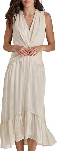 DKNY Women's V-Neck Twist Front Sleeveless Dress in Saudi Arabia