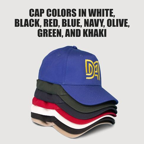 GotPrint Custom Hat, Embroidered Baseball Cap, Logo or Text, Adjustable Loop Backing, 100% Cotton in Saudi Arabia