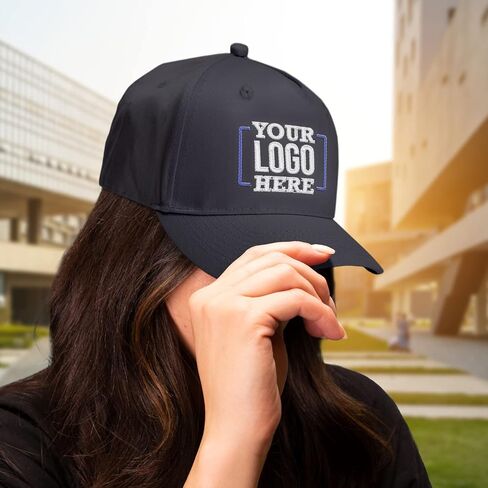 GotPrint Custom Hat, Embroidered Baseball Cap, Logo or Text, Adjustable Loop Backing, 100% Cotton in Saudi Arabia