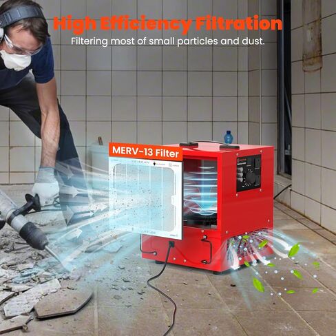 Abestorm Tabletop Aust Collector for Woodworking ، وأنظمة ترشيح الهواء المحمولة ، ومرشح هواء متحرك مع وظيفة مؤقت ، ومثالية لتجديدات أعمال المرآب وتجديدات الغرف in Kuwait
