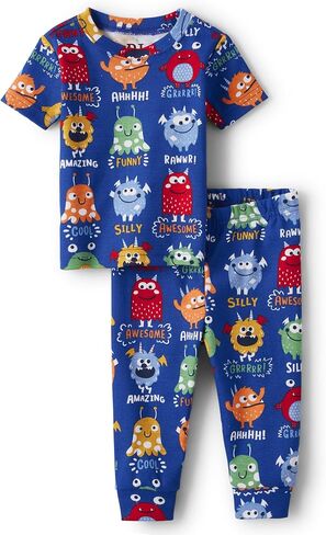 The Children's Place ، Baby Boys ، and Toddler Snug Fit 100 ٪ Cotton Short Sleeve Top and Pants 2 قطعة Pajama ، وقت البيتزا ، 18 شهرًا ، 24 شهرًا in Kuwait