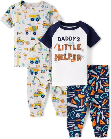 The Children's Place ، Baby Boys ، and Toddler Snug Fit 100 ٪ Cotton Short Sleeve Top and Pants 2 قطعة Pajama ، وقت البيتزا ، 18 شهرًا ، 24 شهرًا in Kuwait